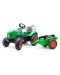 Tractor pentru copii Falk - Supercharger, cu capac care se deschide, pedale si remorca, verde - 1t