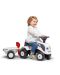 Tractor pentru copii Falk - Cu remorca, grebla si lopatica, alb - 2t