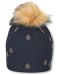 Pălărie tricotata pentru copii cu pompon Sterntaler - 53 cm, 2-4 ani, negru - 1t