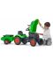 Tractor pentru copii Falk - Cu remorca, capac ce se deschide si pedale, verde - 4t