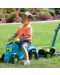Tractor de impins pentru copii 2 in 1 Ecoiffier - Albastru, cu remorca si cositoare - 5t