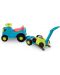Tractor de impins pentru copii 2 in 1 Ecoiffier - Albastru, cu remorca si cositoare - 9t
