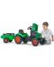 Tractor cu remorca pentru copii, cu capac care se deschide si pedale Falk - Verde - 3t