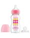 Dr. Brown's Wide-Neck Options+ Transitional Bottle, Pink Hearts, 270 ml - 1t