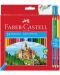 Set creioane colorate Faber-Castell - Castel, 24+6 culori + ascutitoare - 1t