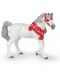 Figurina Papo Horse, Foals and Ponies - Cal arab alb cu ornamente rosii - 1t