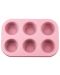 Formă de copt pentru 6 muffins Morello - Pink, 26.5 x 18.5 cm, roz - 1t