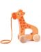 Jucarie pe roti din lemn - Girafa - 2t