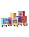 Set de joc Orange Tree Toys - Cuburi și cărucioare - 3t