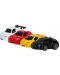 Set de jucării GT - Mașini cu inerție, alb, roșu, galben și negru - 1t