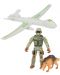 Set de joacă  Toi Toys Alfafox - Soldat cu un câine și un avion - 1t