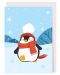 Felicitare - pinguin de Crăciun - 1t