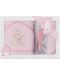 Set de prosoape pentru copii cu pieptene și perie Interbaby - Love you Pink, 100 x 100 cm - 1t