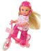Set Simba Toys Evi Love - Evi, cu bicicleta roz si casca roz - 1t