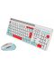 Kit mouse și tastatură  Canyon - CNS-HSETW5WT, wireless, alb - 2t