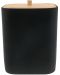 Coș de baie Inter Ceramic - Ninel, 20 x 28 cm, negru/bambus - 1t
