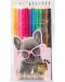 Set de creioane colorate Studio Pets - 12 bucăți - 1t