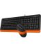 A4tech F1010 Fstyler Set cu cablu tastatura si mouse, USB, negru cu portocaliu - 2t