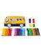 Set carioci Faber-Castell Connector - Autobuz, 33 culori + 10 clame - 3t