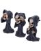 Set de statuete Nemesis Now Adult: Humor - Three Wise Reapers, 11 cm - 2t