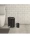 Set coș de toaletă și periuță Inter Ceramic - 8355B, 6 L, negru mat - 5t
