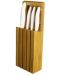 Set de cuțite din ceramică KYOCERA - Cu bloc de bambus, alb - 1t