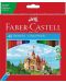 Set creioane colorate Faber-Castell - Castel, 48 bucati, cu ascutitoare - 1t