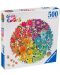 Puzzle rotund de 500 de piese Ravensburger - Flori - 1t