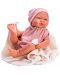 Păpușă bebeluș Asi Dolls - Maria, cu bodiul roz și pătură bej, 43 cm - 1t