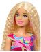 Păpușă Barbie  Fashionistas - Cu o rochie colorată și păr blond în valuri - 4t