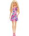 Păpușă Barbie  Fashionistas - Cu o rochie colorată și păr blond în valuri - 2t