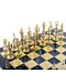 Șah de lux Manopoulos - Renaștere, câmpuri albastre, 36 x 36 cm - 4t