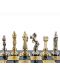 Șah de lux Manopoulos - Renaștere, câmpuri albastre, 36 x 36 cm - 3t