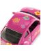 Masinuta metalica Siku - Vw The Beetle Pink, cu stickere cu motive florale - 2t