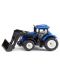 Jucarie metalica Siku - Tractor cu incarcator frontal New Holland, albastru - 1t