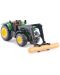 Jucarie metalica Siku - Tractor cu clesti pentru baloti John Deere, verde - 3t