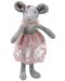 Papusa din carpa The Puppet Company - Soricel dansand, in rochie roza, 38 cm - 1t