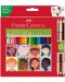 Creioane Faber-Castell - Triangular, 24 de culori standard și 3 culorile corpului - 1t