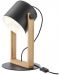 Lampă de masă Smarter - Pooh 01-2404, IP20, E27, 1 x 42 W, negru mat și fag - 1t