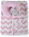 Paturica cu jucarie pentru bebelusi Cangaroo - Sammy, 90 x 75 cm, roz - 2t