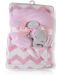 Paturica cu jucarie pentru bebelusi Cangaroo - Sammy, 90 x 75 cm, roz - 1t