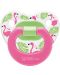 Suzetă ortodontică Wee Baby, 0-6 luni, roz cu flamingo - 1t