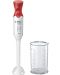 Blender de mână  Bosch - ErgoMixx MSM64010, 450W, 2 viteze, alb/roșu - 1t