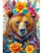 Puzzle Black Sea de 500 de bucăți - Printre flori: ursul - 2t