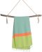 Prosop de plajă în cutie Hello Towels - Neon, 100 x 180 cm, 100% bumbac, verde-albastru - 3t