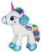 Jucărie de pluș Amek Toys - Unicorn cu coamă colorată, alb, 41 cm - 1t