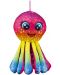 Jucărie de pluș Amek Toys - Caracatiță colorată, roz, 32 cm - 1t