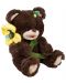 Jucărie de pluș Amek Toys - Ursuleț de pluș cu floare și botul alb, 28 cm - 1t