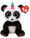 Jucarie de plus TY Toys Beanie Boos - Panda colorata cu un corn Paris, 15 cm - 1t