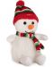 Jucărie de pluș Amek Toys - Оm de zăpadă cu eșarfă de Crăciun, 17 cm - 1t